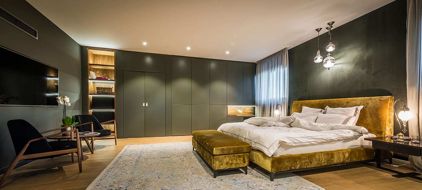 Master bedroom interior in luxury apartment Master bedroom interior in luxury apartment