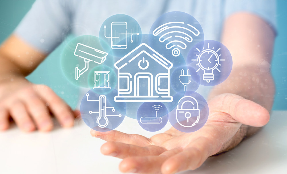 Smart home interface with icons Smart home interface with icons